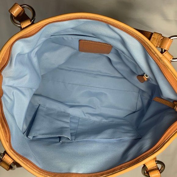 Coach Leah Blue Satin Polka Dot Bag Limited - Picture 4 of 10